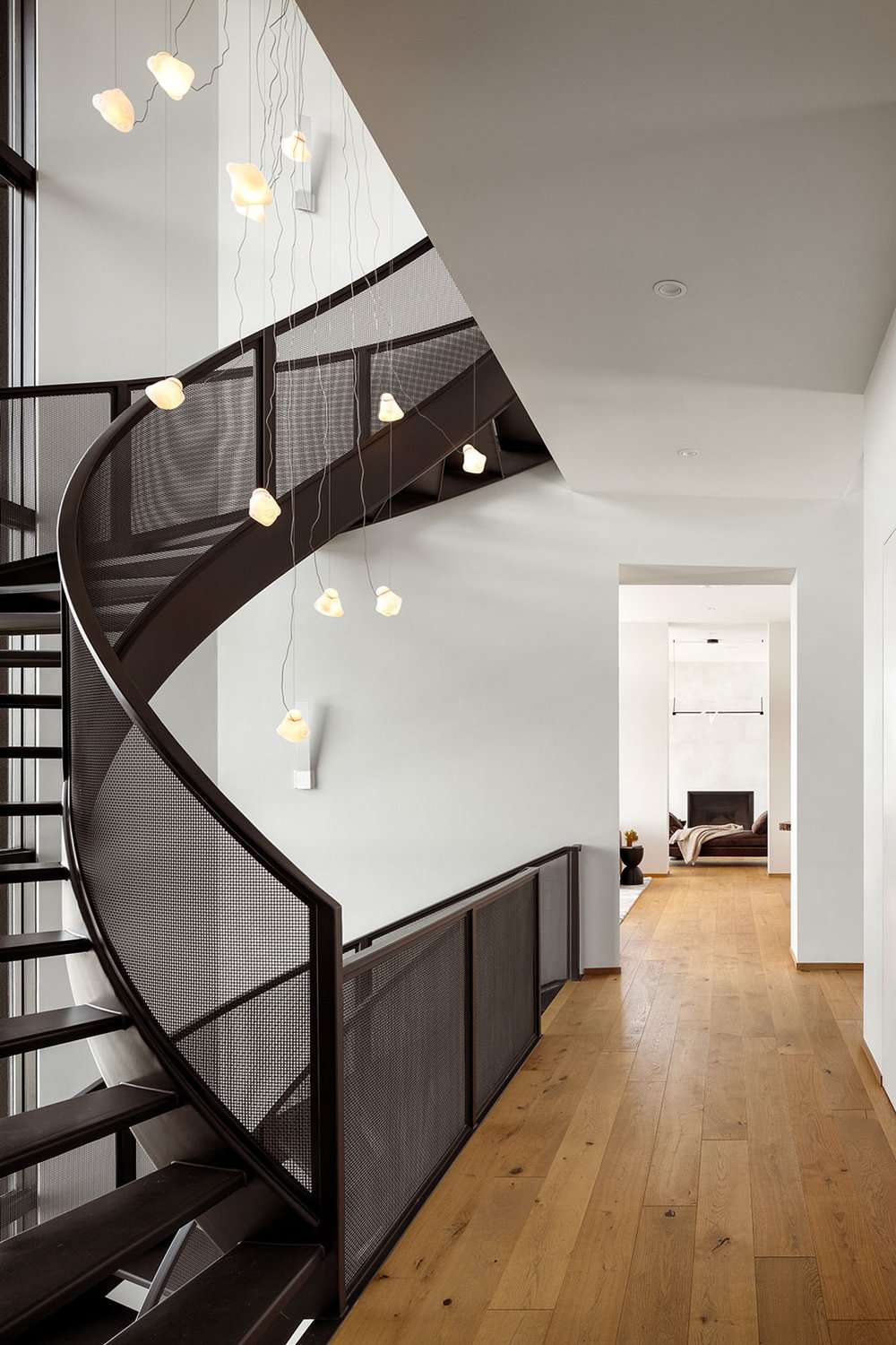 all black modern stair railing