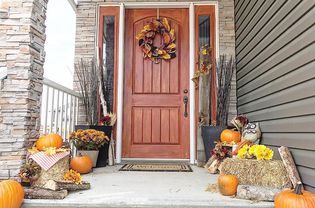 front porch with fall decor