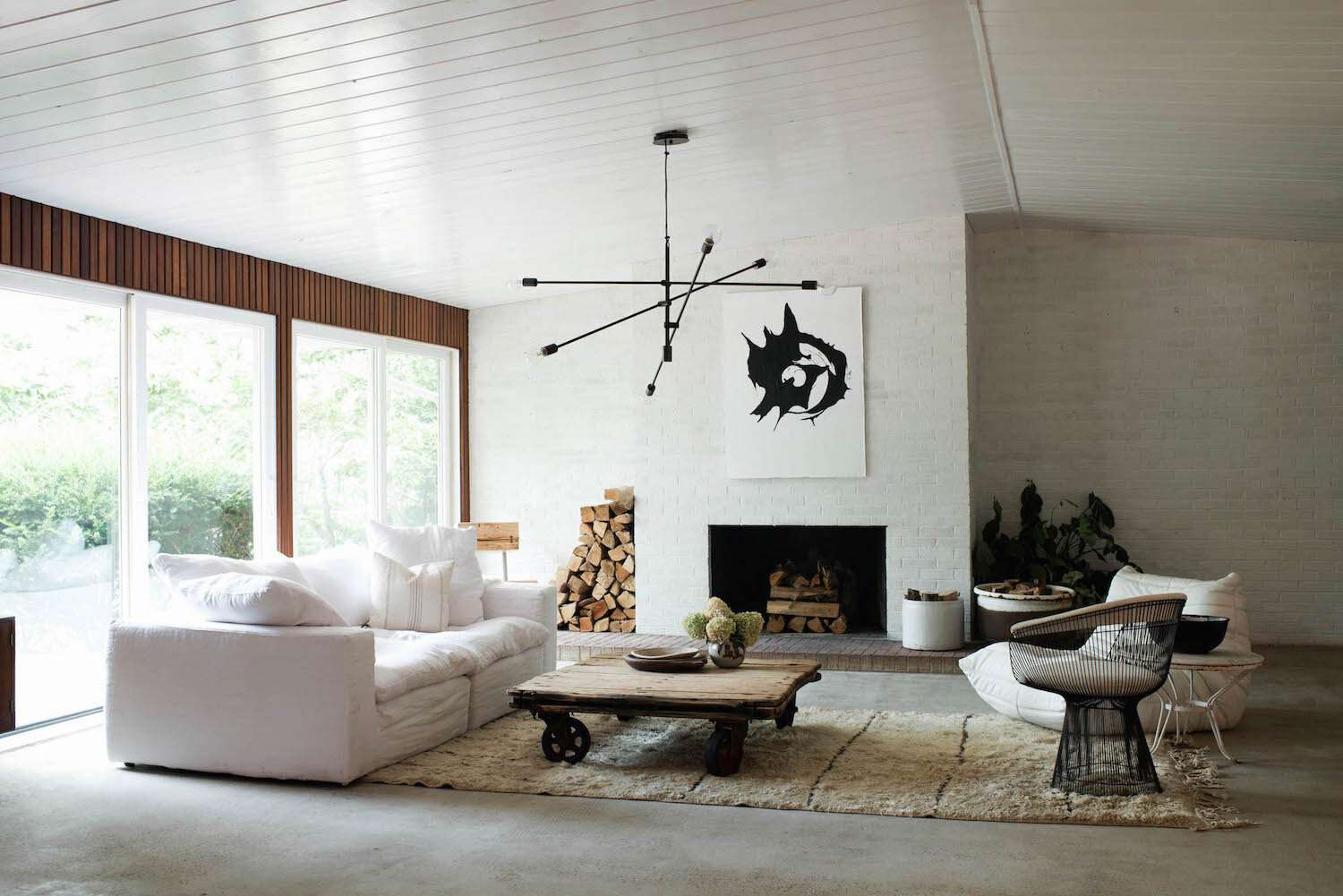 modern living room with black accents