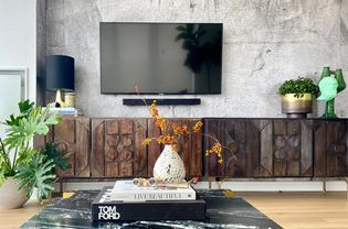 A living room with a splash of DIY fall decor