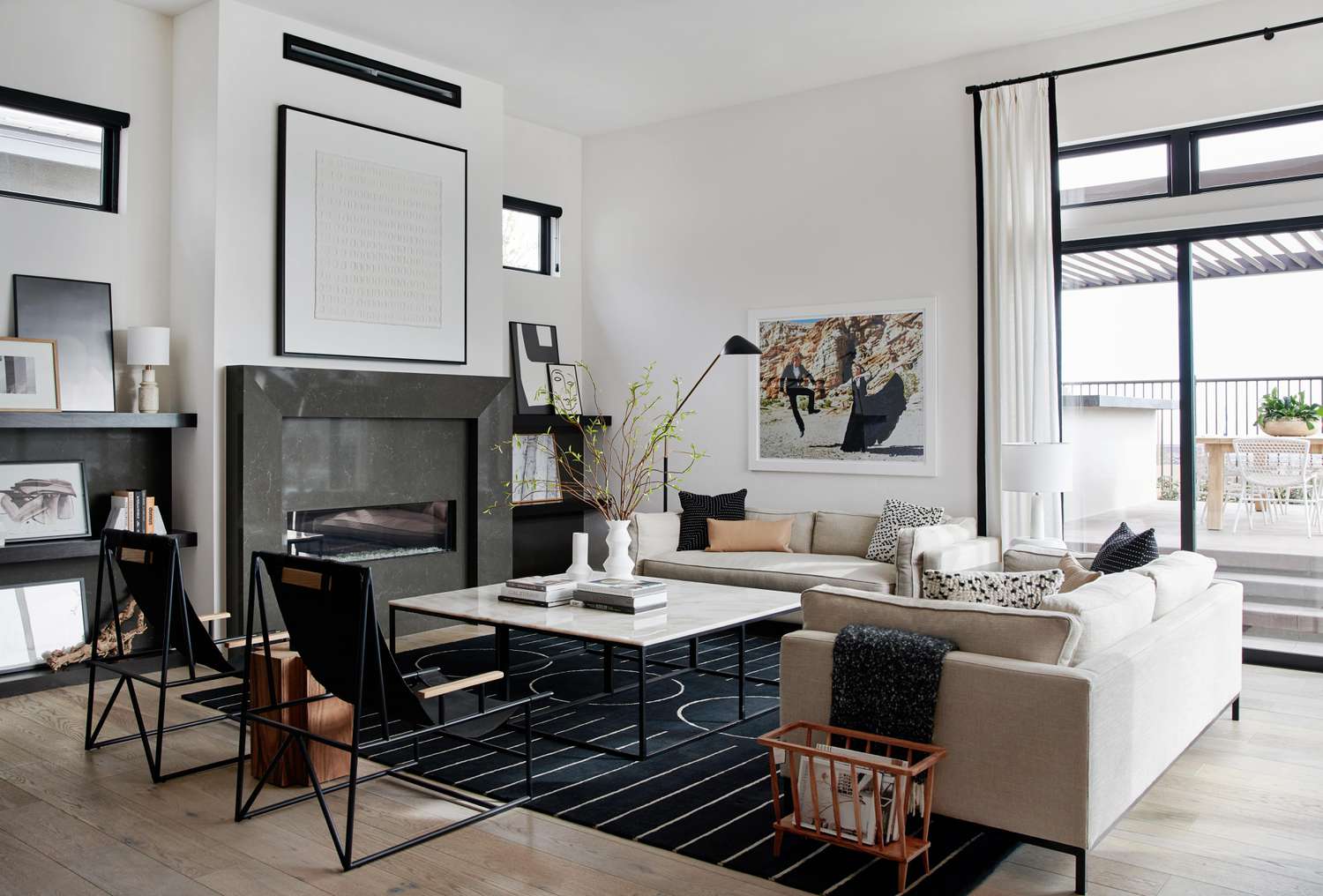 Bobby Berk designed this neutral living room