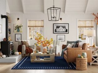 Cozy fall living room with decor from Wayfair