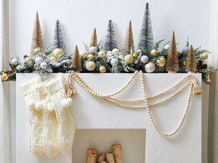 gold, green, and white holiday color scheme