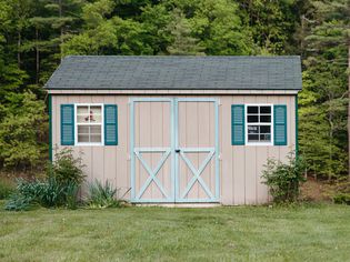 garden shed with shutters