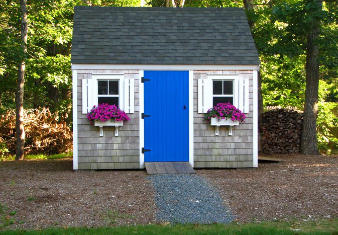 colorful shed with ramp