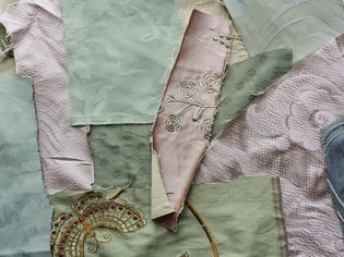 A set of luxury fabric samples