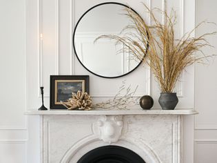 mantel with mirror