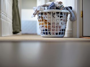 Laundry in laundry basket