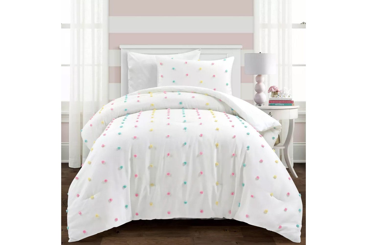 Twin/Twin XL Rainbow Tufted Dot Oversized Comforter Set