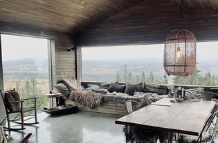 rustic Norwegian mountain cabin