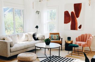 Living rooms with a pop of color