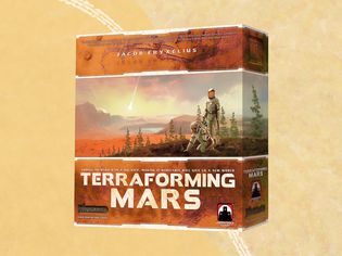 Terraforming Mars board game on an orange background