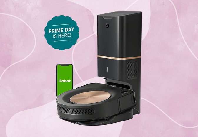 iRobot Vacuum for Amazon Prime Day on a purple background