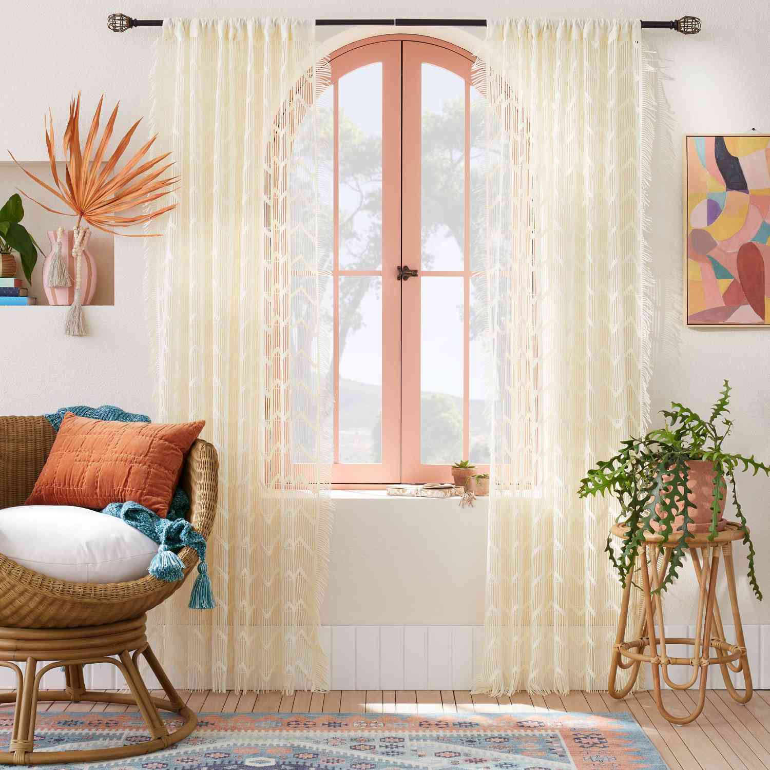 Zig Zag Macrame Sheer Curtain Panel from Justina Blakeney x Opalhouse collection at Target