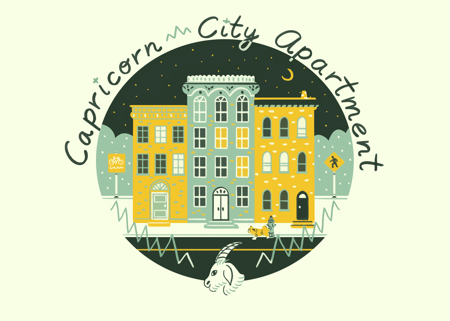 An illustration of a city apartment for a capricorn