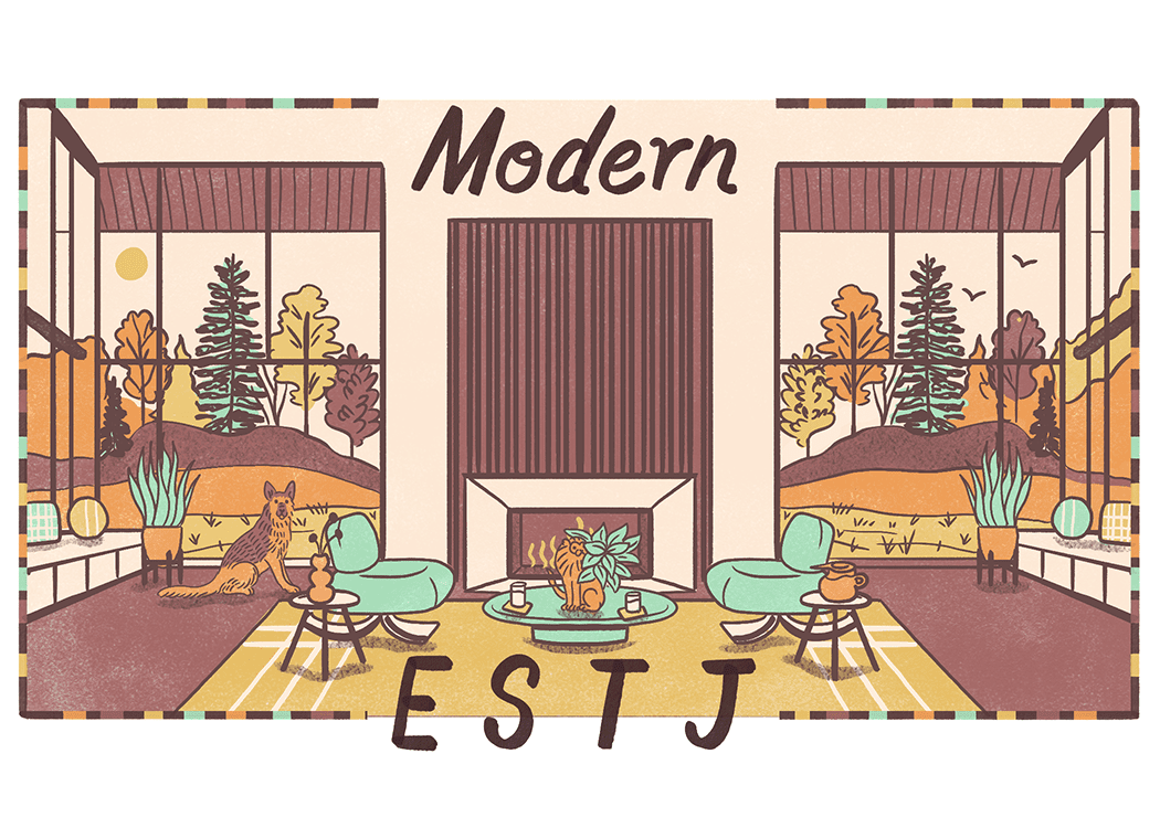 An illustration of the ideal home for an ESTJ