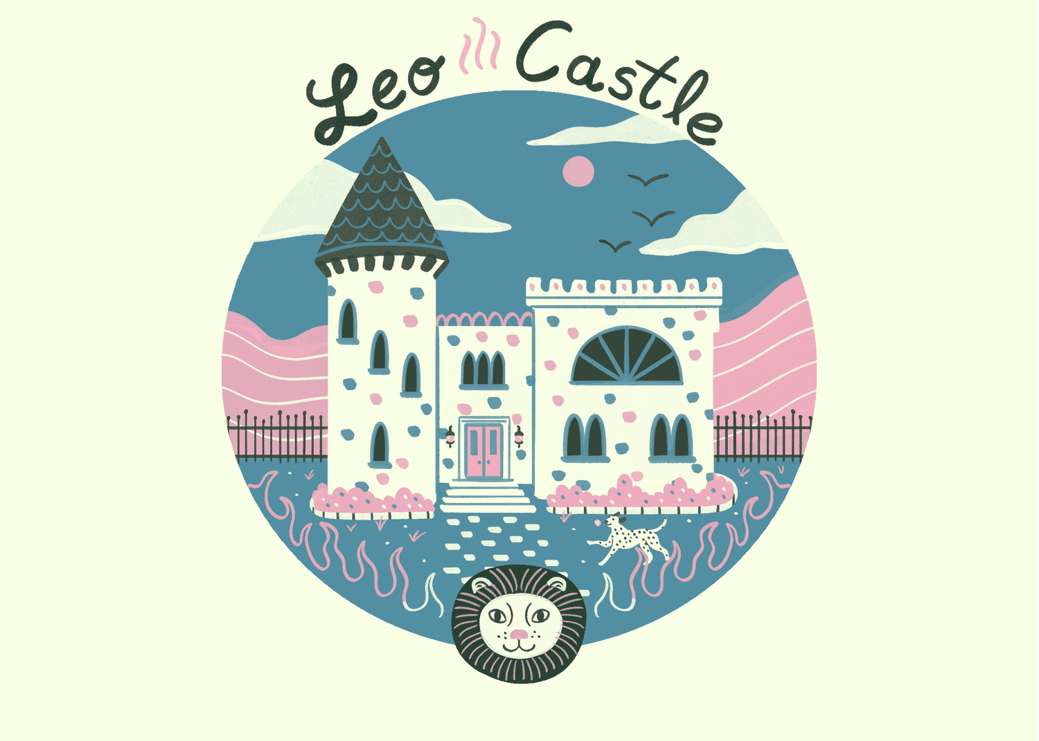 An illustration of a castle for a Leo