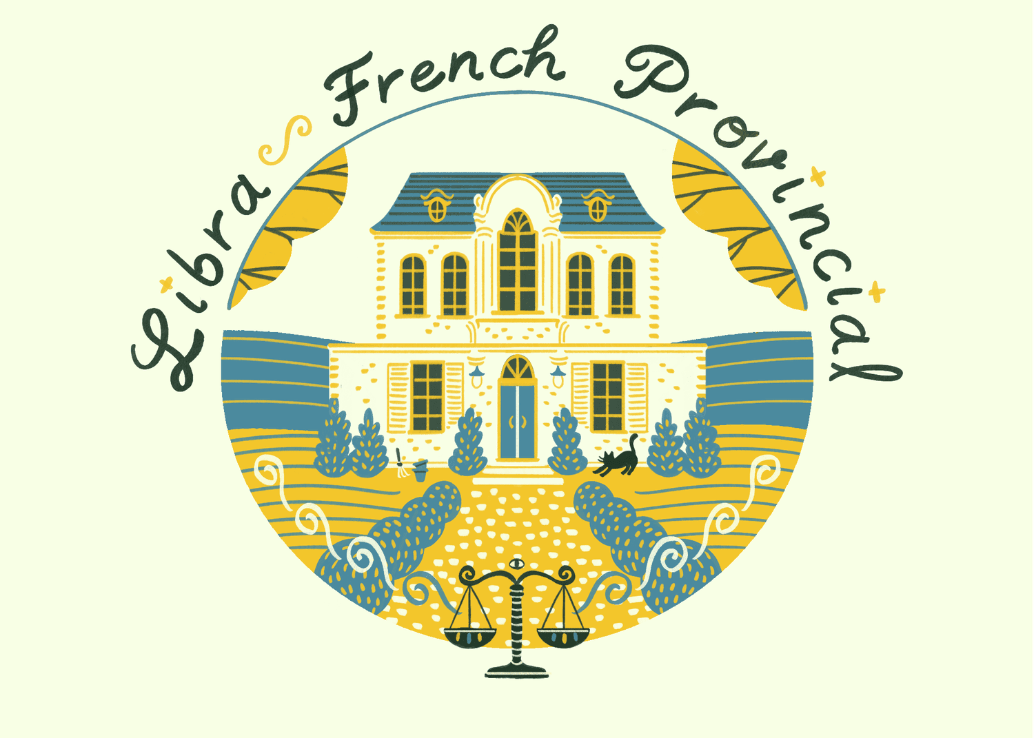 A French Provincial home illustration fit for a Libra