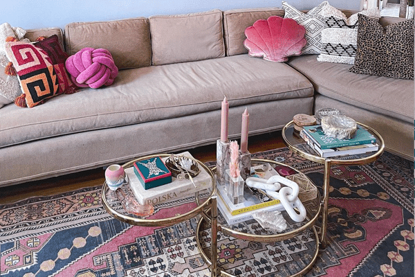 colorful decorated coffee table