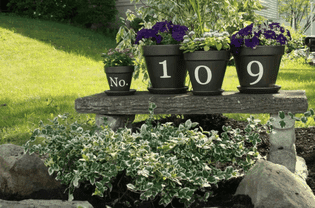 House Number Pots