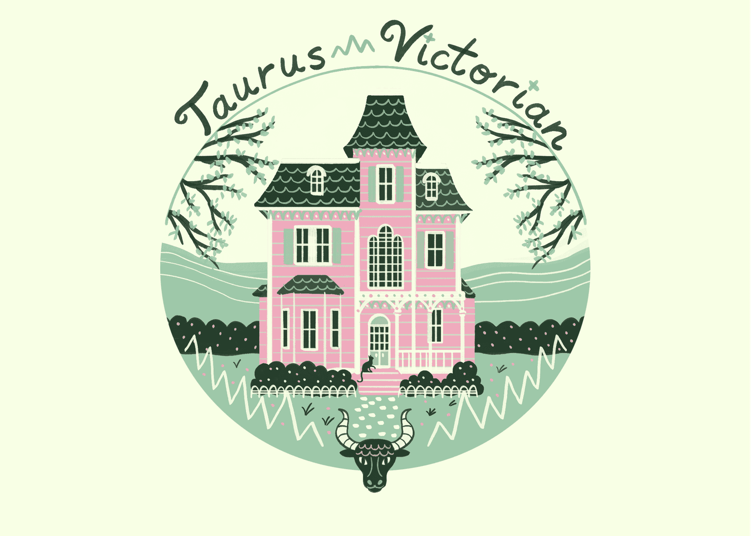 A victorian mansion for a taurus illustration