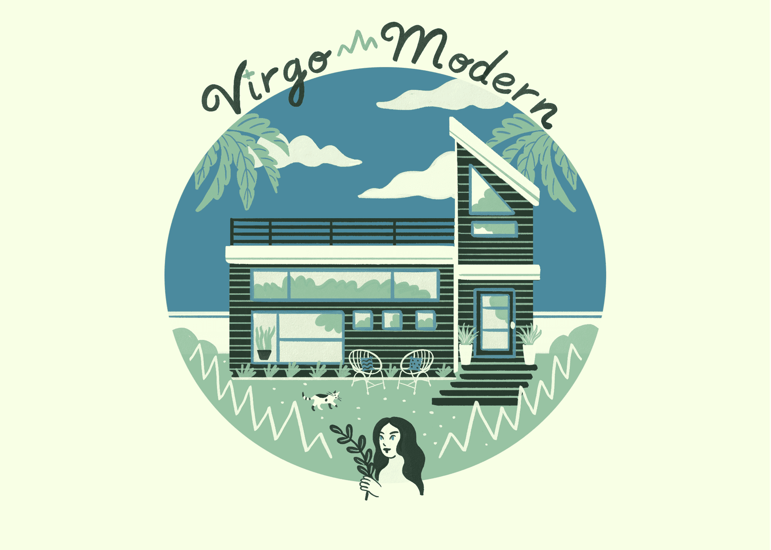 An illustration of a modern home for a virgo